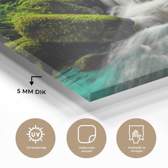 Peinture sur Verre - Cascade - Mousse - Nature - 150x100 cm - Peintures sur Verre Peintures - Photo sur Glas