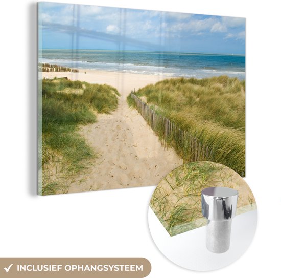 Peinture sur verre - Plage - Mer - Dune - België - 120x80 cm - Peintures Plexiglas