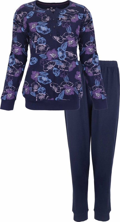 Medaillon Dames Pyjama - 100% Katoen - Blauw - Maat XL
