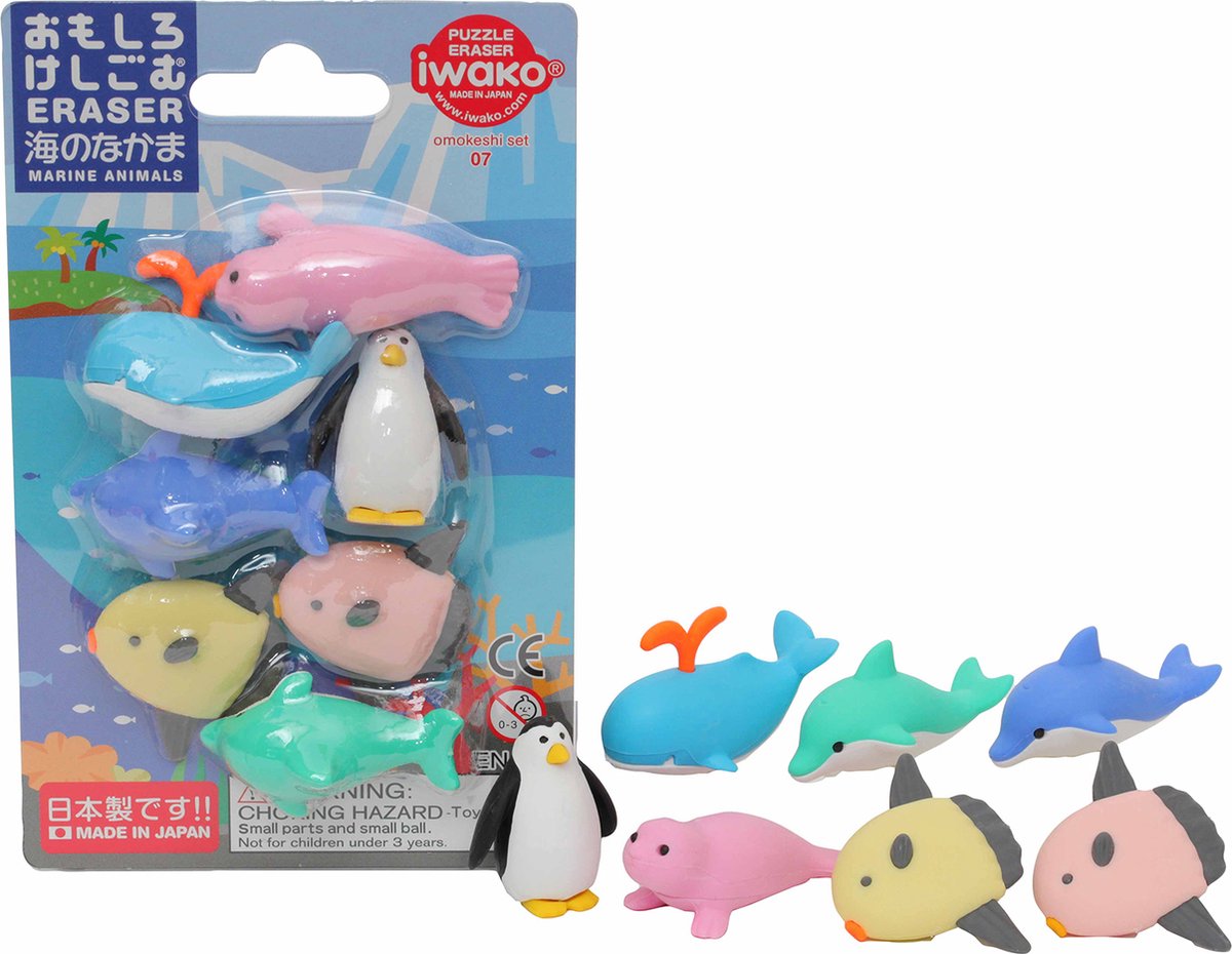 Iwako Blister Pack/Marine Animals (7 pcs)