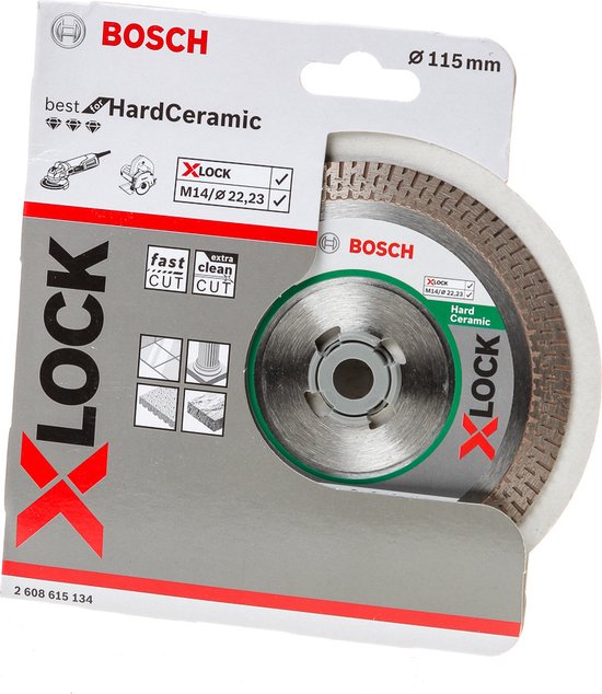 Foto: Bosch accessories 2608615134 bosch x lock diamantdoorslijpschijven best for hard ceramic 115 mm diameter 115 mm 1 stuk 