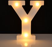 Lichtgevende Letter Y - 16 cm - Wit - LED