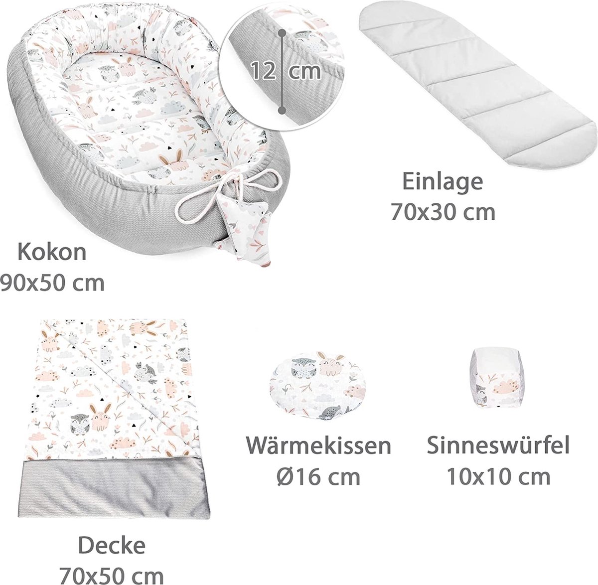Babynestje - Gewassen katoen natural - Little and Cool Babynestje - Gewassen katoen natural - Little and Cool