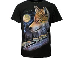 Wolven Wolf Pack Volle Maan T-Shirt - Origineel Design - XL