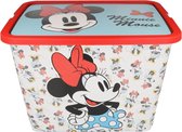 Stor Opbergbox Minnie Mouse 23 Liter Wit/rood