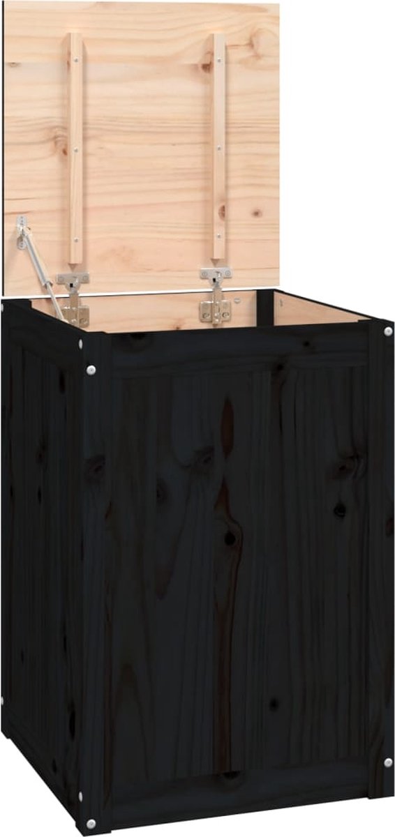 Goedkoopste vidaXL - Wasmand - 44x44x66 - cm - massief - grenenhout - zwart