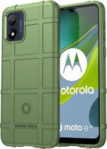 Motorola Moto E13 Hoesje - Rugged Shield TPU Gelcase - Groen - GSM Hoesje - Telefoonhoesje Geschikt Voor Motorola Moto E13