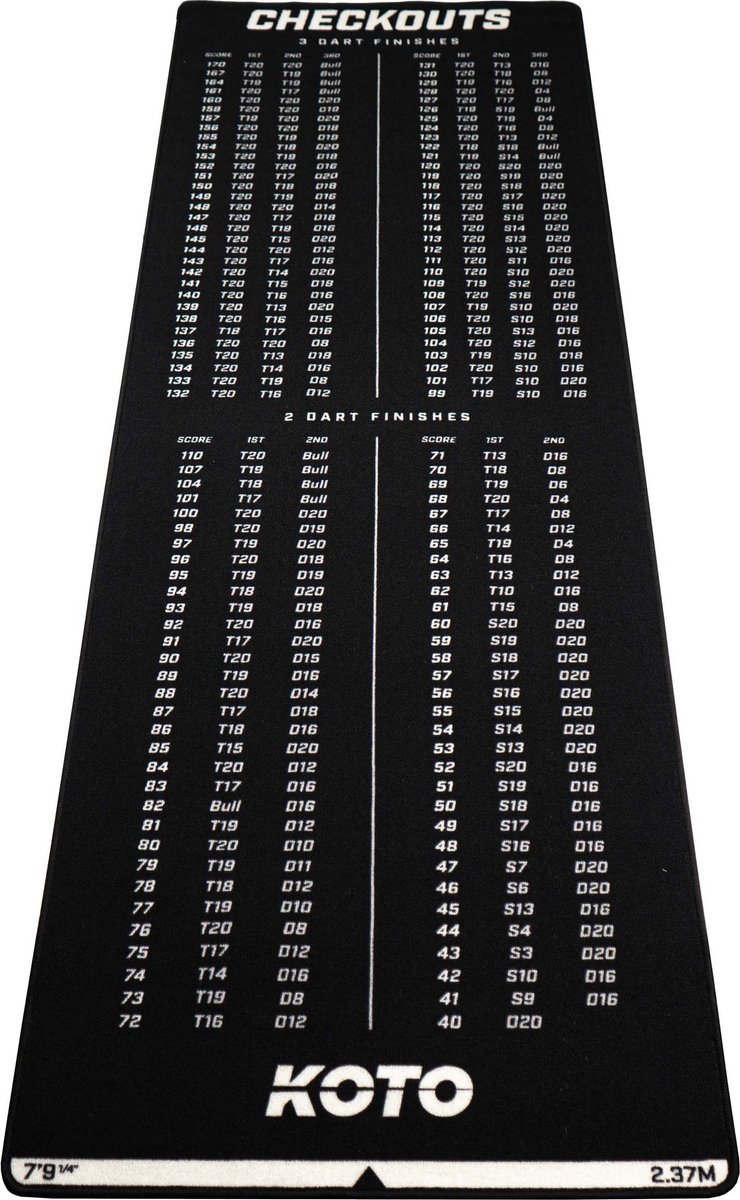 KOTO Carpet Checkout Dartmat 237 x 80 cm