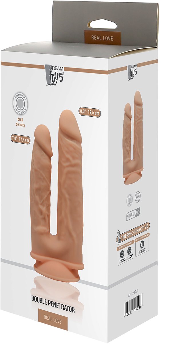 Goedkoopste Dream Toys - Real Love Dubbele Dildo - Beige