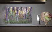 Inductieplaat Beschermer - Bomen in een Bos in Nederland - 80x52 cm - 2 mm Dik - Inductie Beschermer van Vinyl