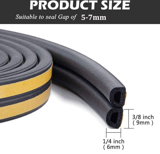 Zelfklevende tochtstrip voor ramen en deuren, wit (4,5 cm x 5 m