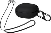 kwmobile set case & koord voor oordopjes - geschikt voor Samsung Galaxy Buds Pro - 2x 80 cm - In zwart / zwart