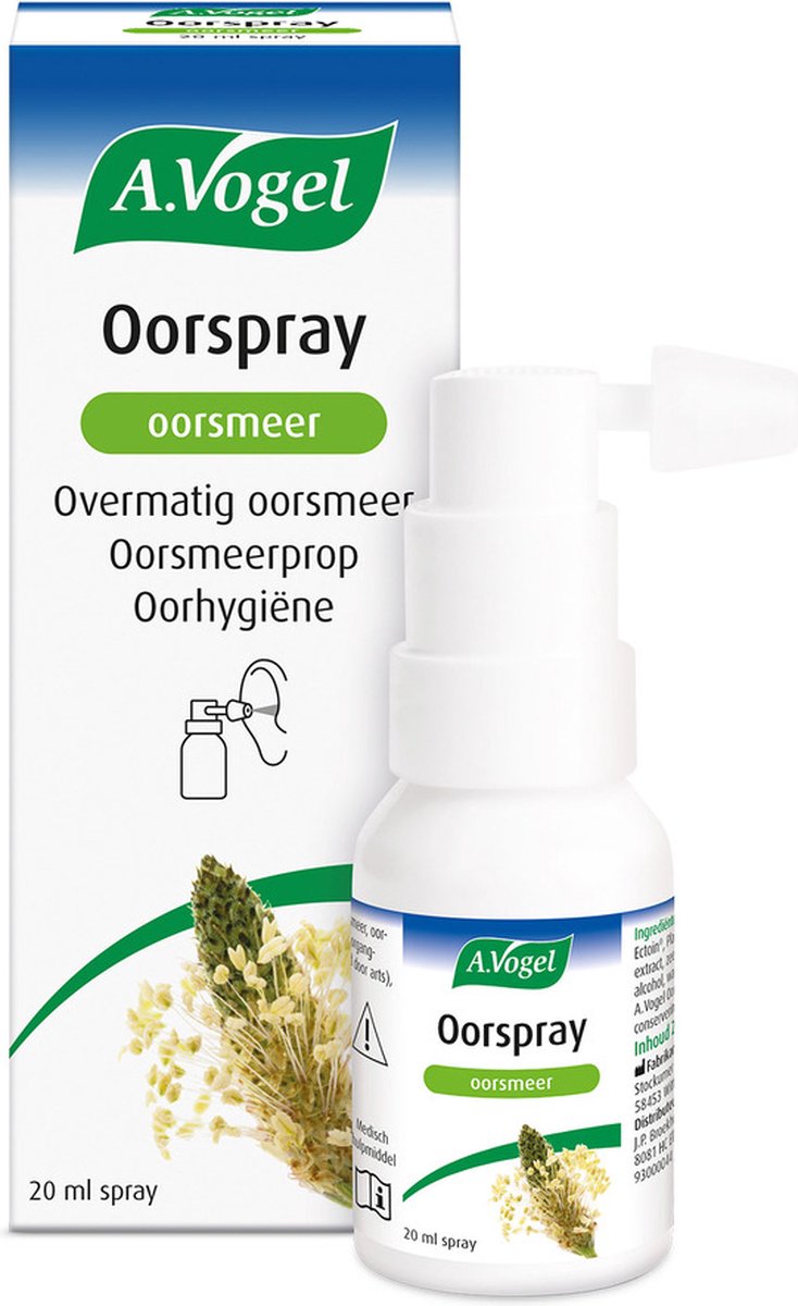 A.Vogel Oorspray oorsmeer spray - Overmatig oorsmeer, oorsmeerprop, oorhygiëne. - 20 ml - A.Vogel