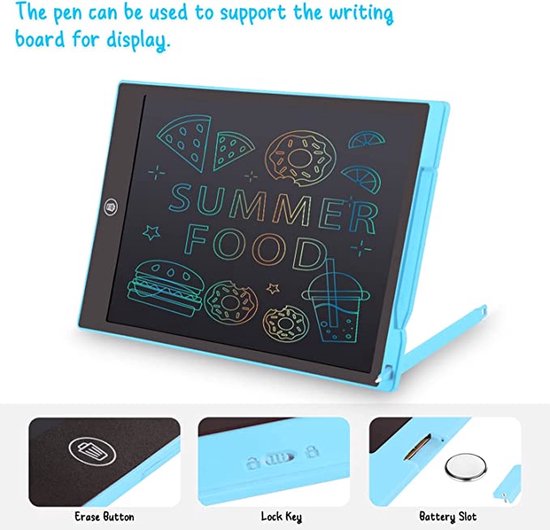 Tablette à dessin LCD Enfants Blauw 12 pouces - Cadeau - Jouets de voyage  - Jouets 