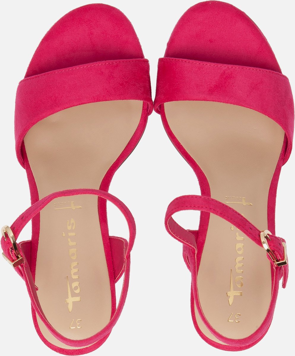 Tamaris Sandalen met hak roze Textiel Dames Maat 36 bol