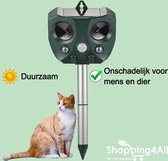 Shopping4All - Kattenverjager- Ongedierte verjager - Ultrasoon- Zonne-energie- Oplaadbaar