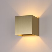 HELDR!  - Wandlamp Kubus - Goud - 12x12x12cm - G9 - IP20 - Dimbaar > wandlamp binnen | wandlamp goud | wandlamp woonkamer | wandlamp hal | sfeer lamp