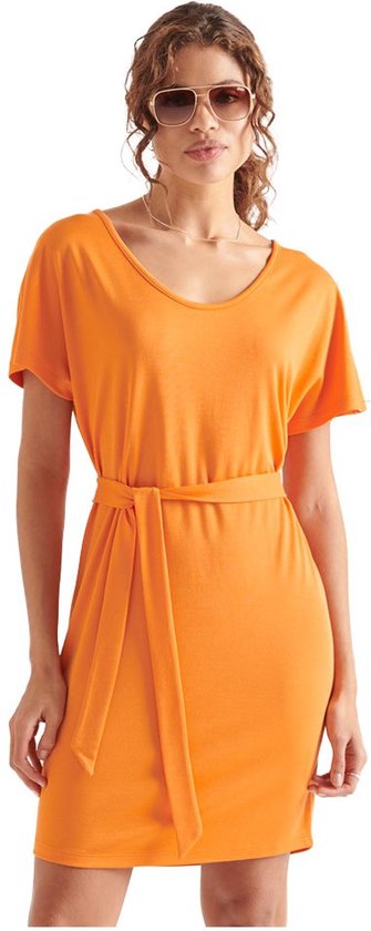 Superdry The Waist Mini Robe Courte Oranje M Femme