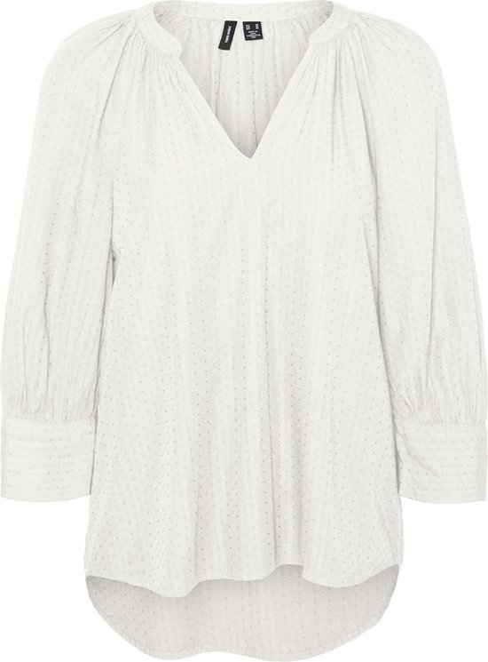 VERO MODA Vmloretta SL Top Donna Senza Maniche, Ricamato, In Morbido Cotone, Vestibilità Regolare, Chiusura Con Bottone Sul Retro