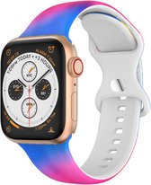 Strap-it Siliconen band met print - Geschikt voor Apple Watch bandje - Series 1/2/3/4/5/6/7/8/9/SE/Ultra (2) - Colorful - Bandje siliconen met print - iWatch bandje voor maat: 42 mm 44 mm 45 mm 49 mm