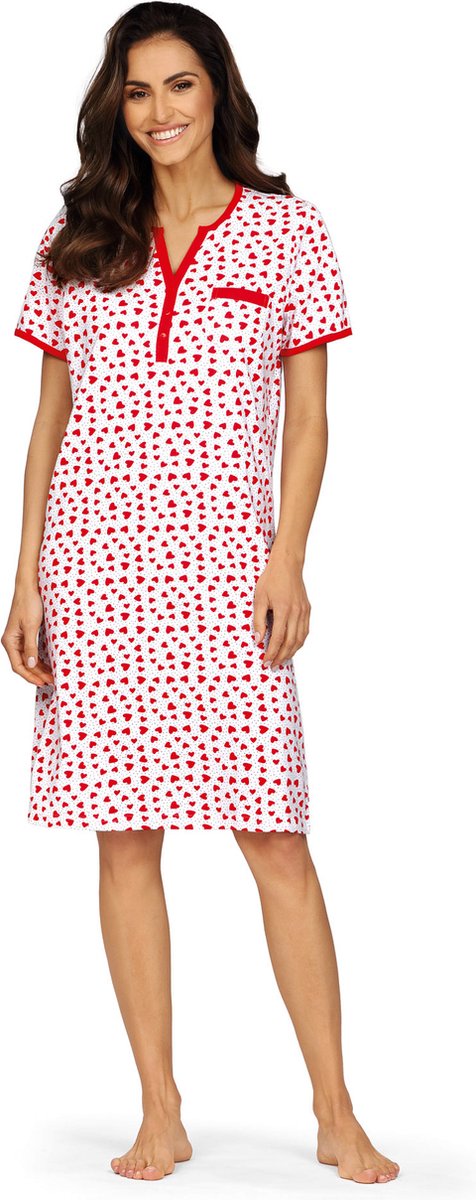 Comtessa Nachthemd 'Hello Love' - Katoen - 100cm Rood