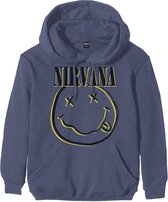 Nirvana Sweat à capuche/pull -L- Inverse Smiley Blauw