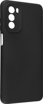 Convient pour Motorola Moto G62 5G siliconen hoesje semi-rigide Finition Soft-touch Noir
