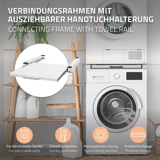 Salora - SKDT200W - Stapelkit Voor Wasmachine En Droger Tussenstuk Universeel