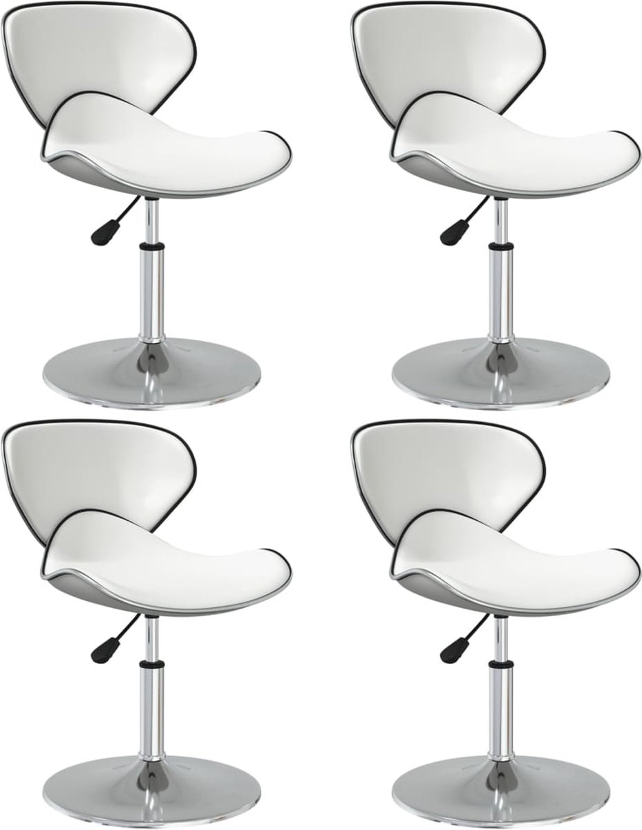 vidaXL - Eetkamerstoelen - 4 - st - kunstleer - wit