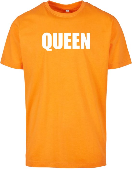 Koningsdag t-shirt oranje M - QUEEN - soBAD. | Oranje t-shirt dames | Oranje t-shirt heren | Koningsdag