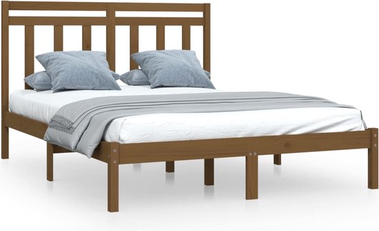 Tweepersoons houten bed | Skibby