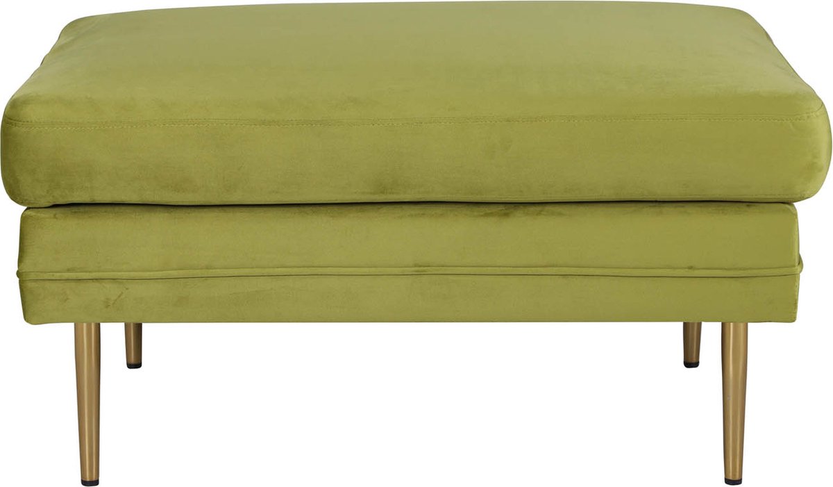 Boom poef, hocker velours messing, groen.