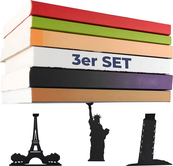 Zichtbare boekenplank wand - Building Edition in set van 3 | tussen boekenkast Zwart | veelzijdig inzetbare twee planken