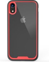 GadgetBay Zwart Rood TPU Acryl Plastic hoesje iPhone XR - Transparant