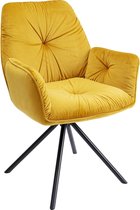 Chaise de salle à manger avec accoudoirs Kare Mila Yellow