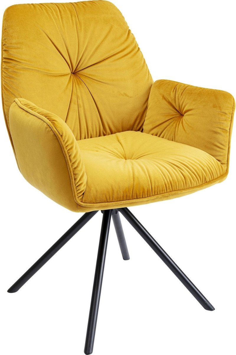 Kare Eetkamerstoel Met Armleuning Mila Yellow