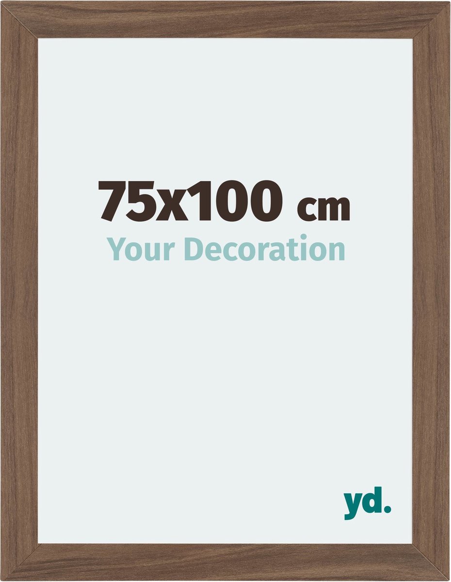 Your Decoration - Fotolijst 75x100 cm - MDF - Walnoot Donker - Mura