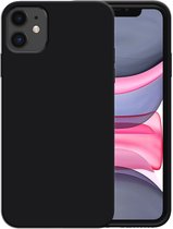Smartphonica Siliconen hoesje voor iPhone 11 case met zachte binnenkant - Zwart / Back Cover geschikt voor Apple iPhone 11