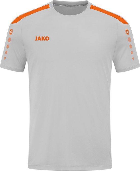 JAKO Shirt Power Korte Mouw Grijs-Oranje Maat 3XL