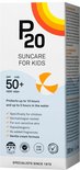 P20 Suncare for Kids SPF 50+ zonnebrandcrème. Beschermt tot 10 uur, waterresistent tot 3 uur. Specifiek voor kinderen, hypoallergeen.