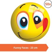 Bal - Voordeelverpakking - Funny Faces - 23 cm - 50 stuks