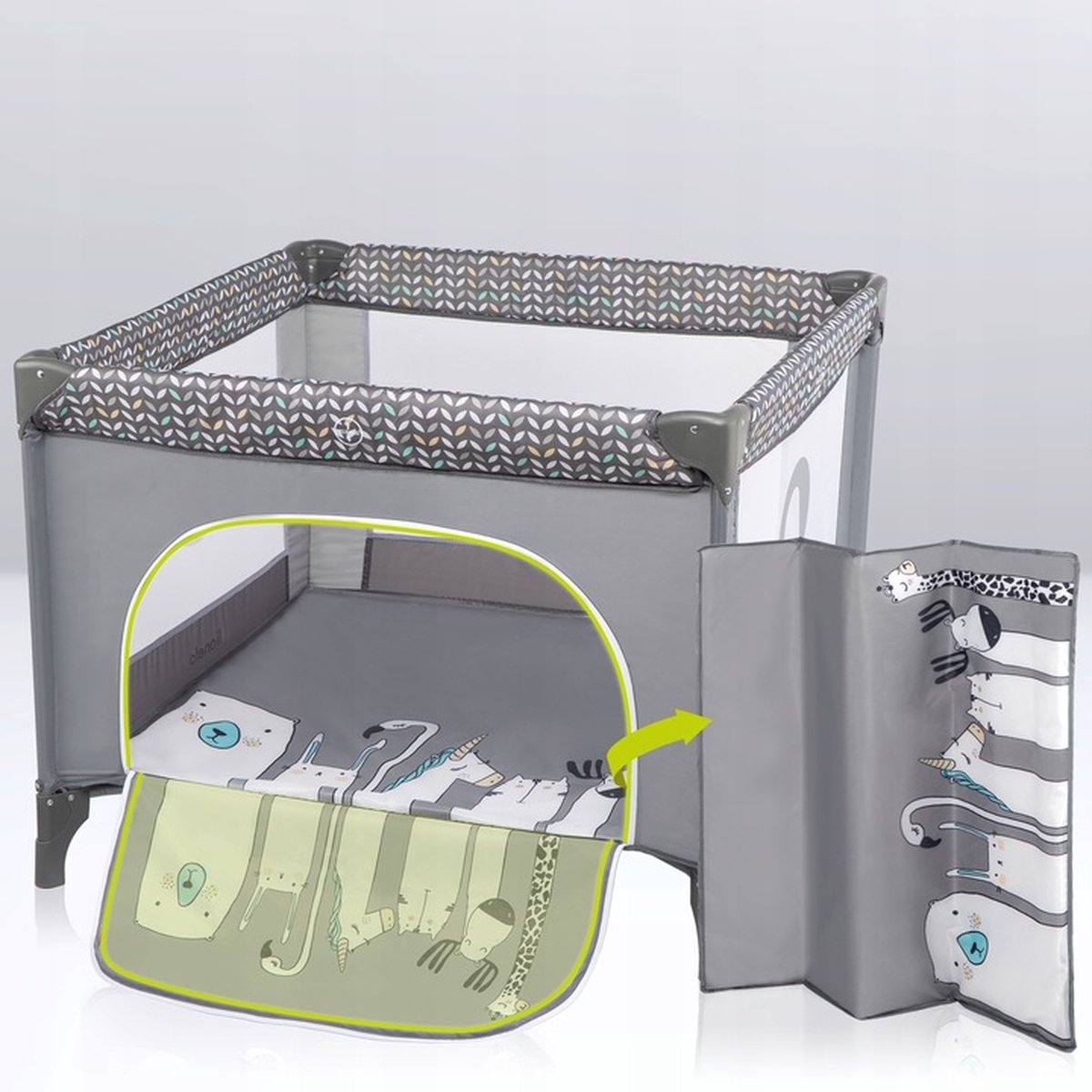 LIONELO Stefi Reisbedje Opvouwbaar Campingbedje met Matras (0–36m tot 15kg), Zij-ingang, Ventilerende Gaaswanden, Wielen met Rem, LockGuard Veiligheid, Compact Inklapbaar met Draagtas, Turquoise
