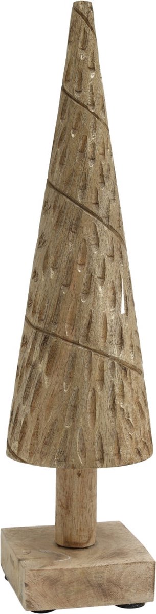 PTMD Sterrin Boom Ornament - 12 x 12 x 45 cm - Mangohout - Naturel