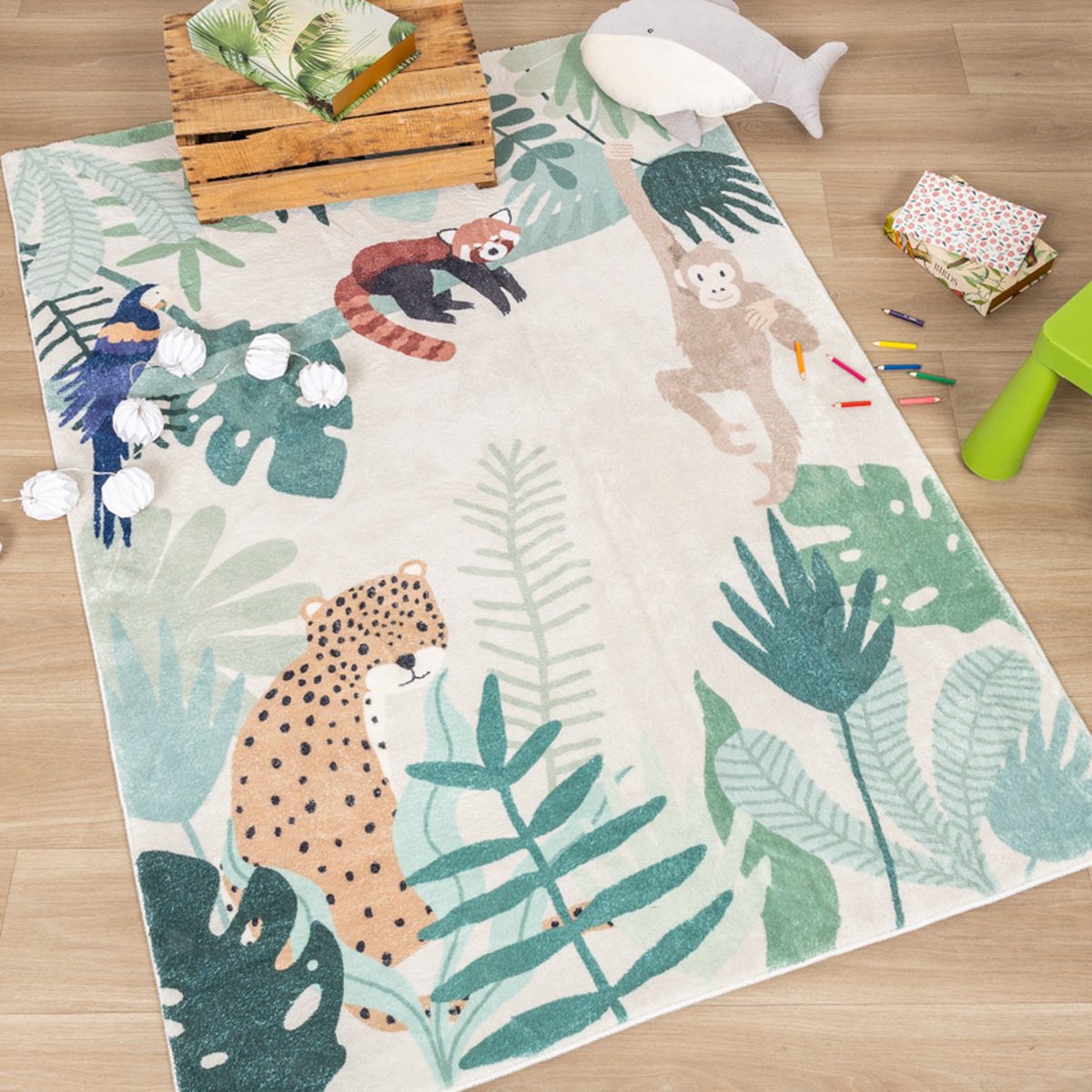 Little Olly Kindervloerkleed - Jungle Luipaard Multicolor - 160x230cm