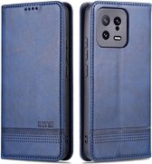 AZNS Xiaomi 13 Case Wallet Book Case Simili Cuir Blauw