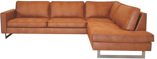 HomingXL Hoekbank Riverdance chaise longue rechts - leer Colorado cognac 03 - 2,90 x 2,17 mtr breed