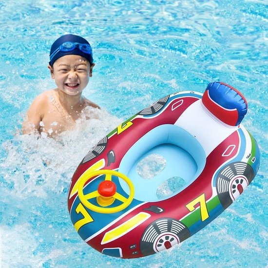 Bateau de natation gonflable forme de voiture anneau de bain pour  tout-petits Ring de