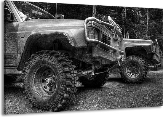 Peinture sur toile Voiture | Noir, blanc, gris | 140x90cm 1 Liège