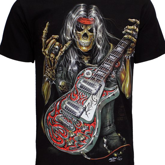 T-Shirt Skull Rock Guitare Métal Zwart | bol