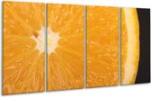 GroepArt - Glasschilderij - Keuken - Geel, Oranje, Bruin - 160x80cm 4Luik - Foto Op Glas - Geen Acrylglas Schilderij - 6000+ Glasschilderijen Collectie - Wanddecoratie